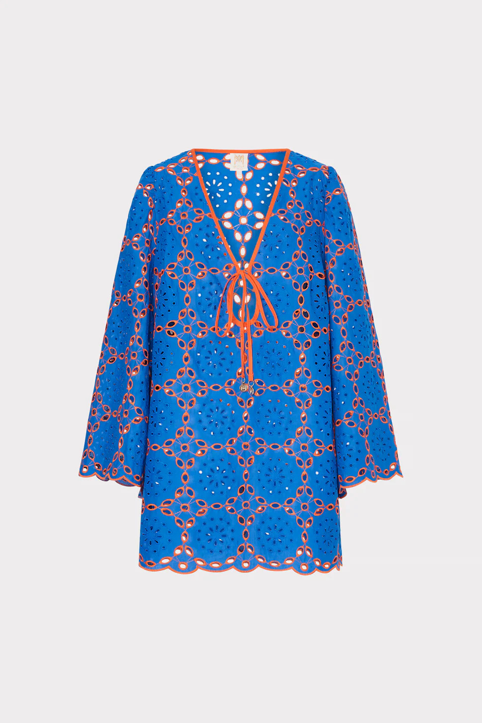 Viara Two Tone Geo Eyelet Cover-Up Dress | MILLY