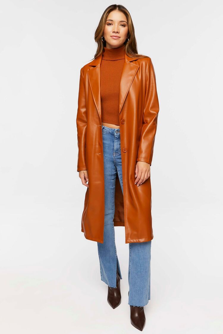 Faux Leather Trench Coat | Forever 21 (US)