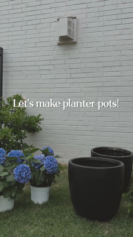 Planter pots for a front porch, patio or backyard. Got these modern black planters on Wayfair and they are on clearance now! Love how they are lightweight and durable. Filled with dirt and added hydrangeas and rosemary from our own garden. Also linking similar planter pots on sale, too  

#LTKHome #LTKSeasonal