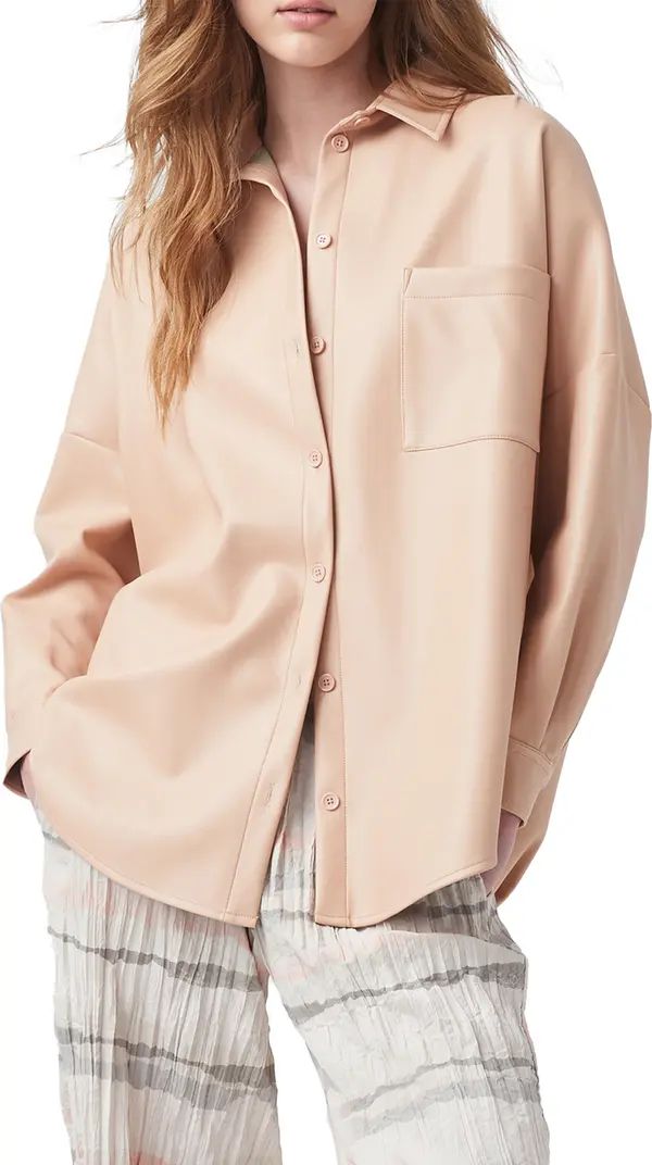 French Connection Crolenda Faux Leather Shirt | Nordstrom | Nordstrom