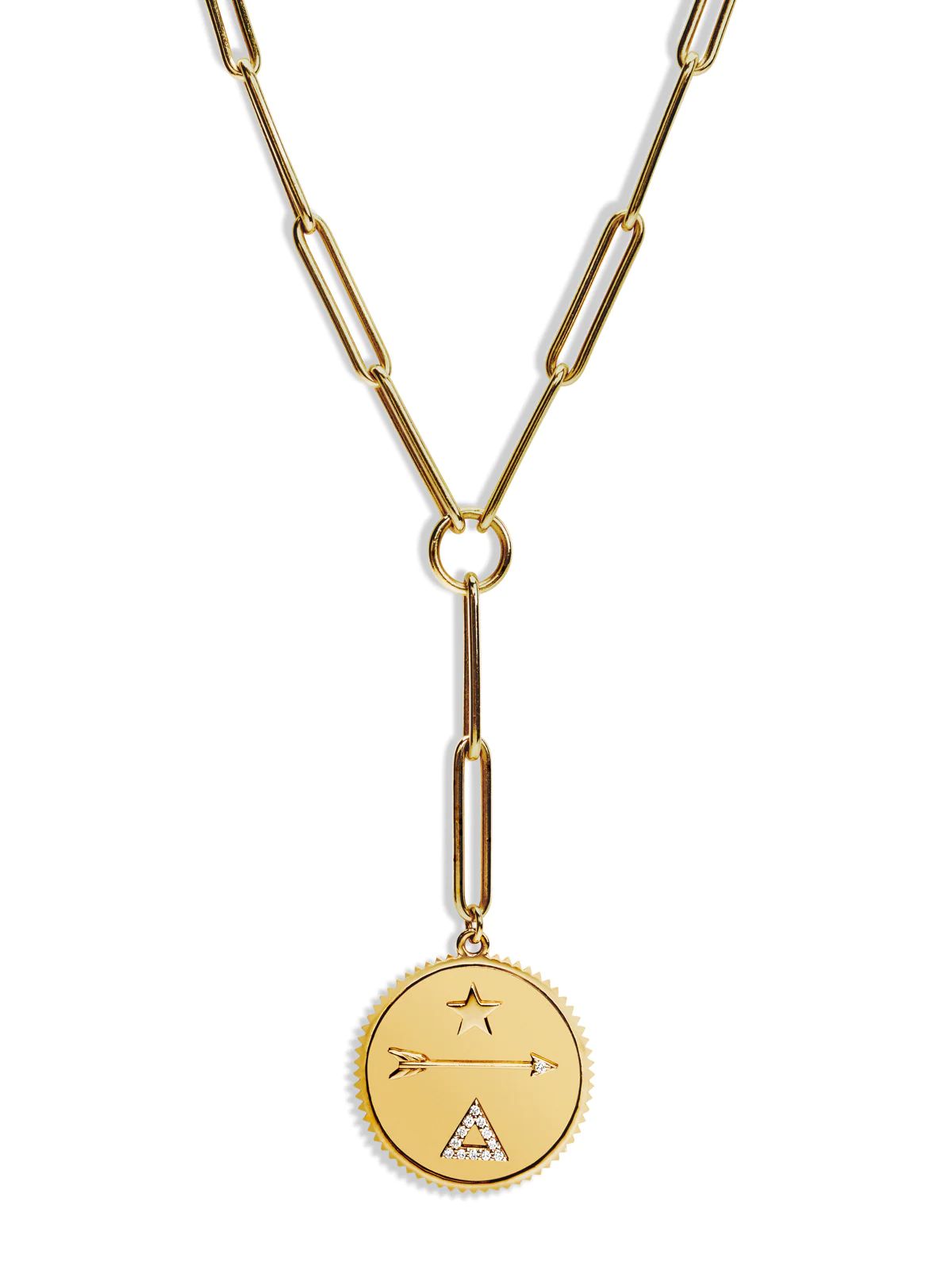 Baby Dream Medallion On Yellow Gold Clip Necklace | YLANG 23
