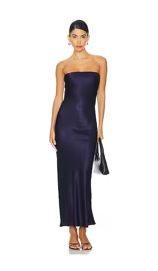 x REVOLVE Angel Strapless Midi Dress in Navy | Revolve Clothing (Global)