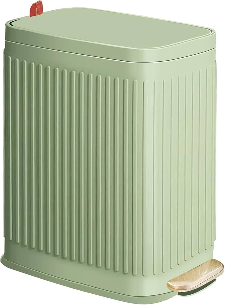 Slim Trash Can for Bathroom with Air Freshener Soft Close Lid, 6 Liter/ 1.6 Gallon Stainless Stee... | Amazon (US)