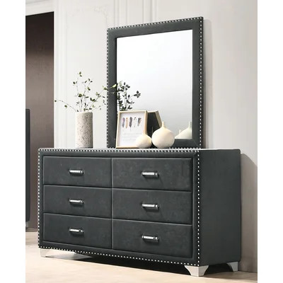Marianna 6 Drawer 60" W Double Dresser with Mirror | Wayfair North America
