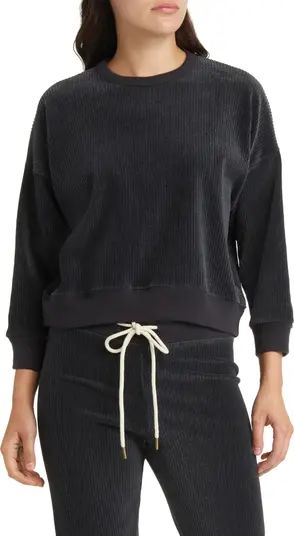THE GREAT. The Teammate Ribbed Velour Sweatshirt | Nordstrom | Nordstrom