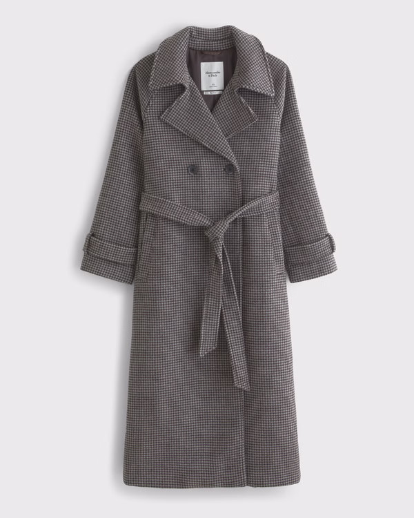 Women's A&F Carrie Wool-Blend Trench Coat | Women's Coats & Jackets | Abercrombie.com | Abercrombie & Fitch (US)