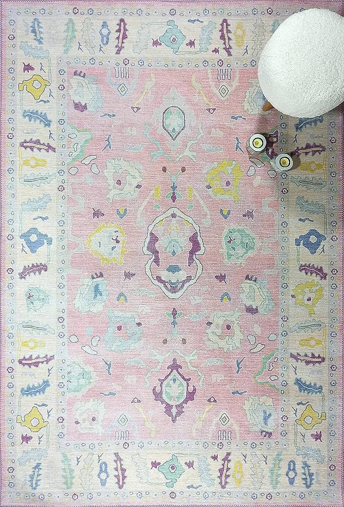 Modern Oushak Rug, Vintage Turkish Colorful Oriental Antique Inspired Area Rugs, Luxury Living Room  | Amazon (US)