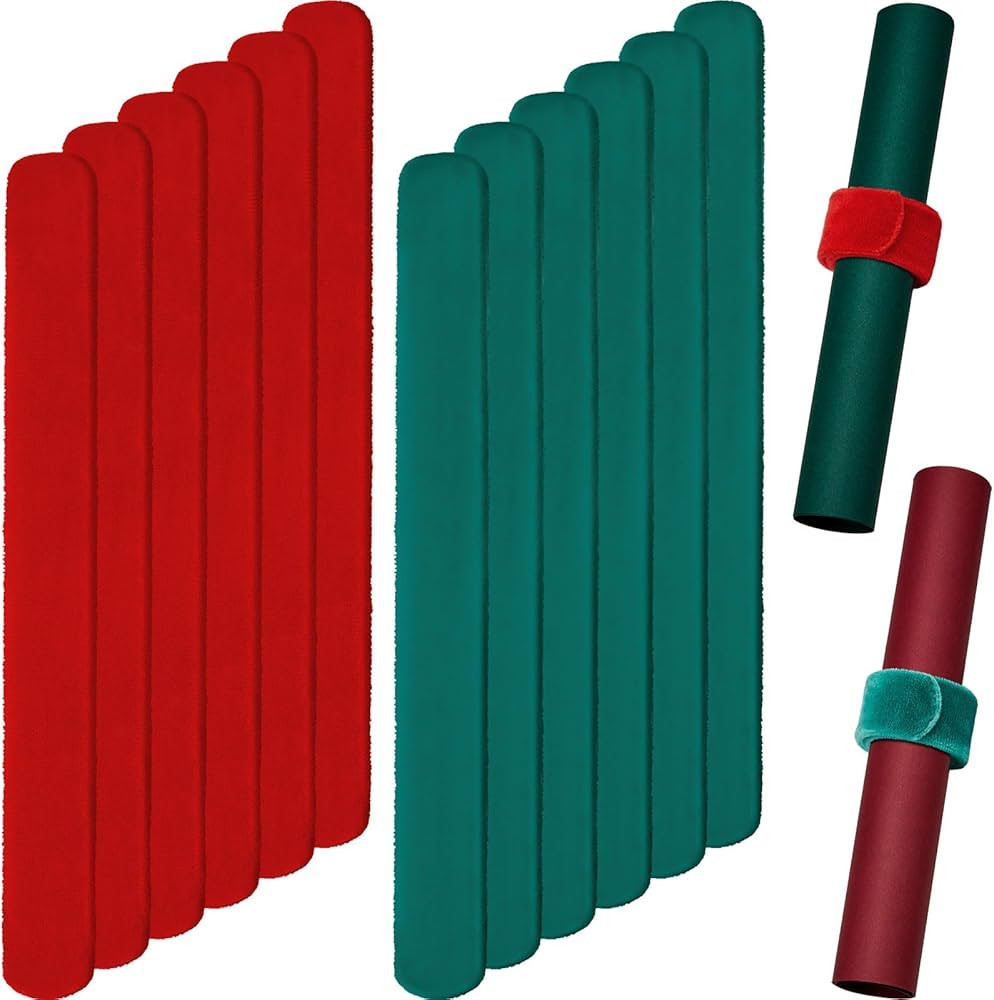 24 Pcs Christmas Wrapping Paper Roll Holder Clips Red Dark Green Holiday Flip Wraps Clamps Plush ... | Amazon (US)