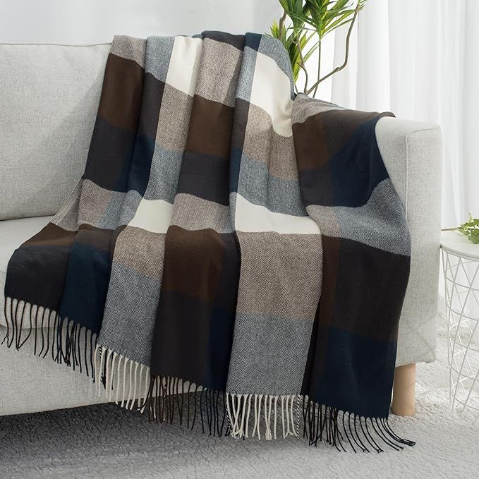 Buffalo Plaid Twin Blanket for Couch 60"X80" Faux Cashmere Soft Lightweight Boho Tartan Checkered... | Amazon (US)