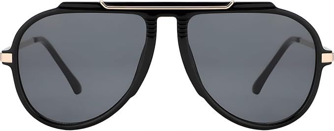 Oversized Aviator Sunglasses for Women Men, Retro 70s Metal Sun Glasses Tangle Free Designer Shades JX9971 | Amazon (US)
