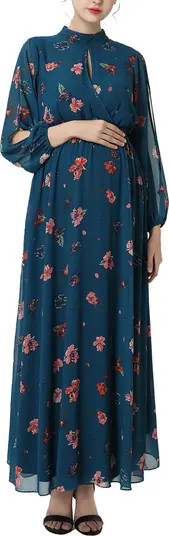 Kimi and Kai Floral Print Long Sleeve Maternity Maxi Dress | Nordstrom | Nordstrom