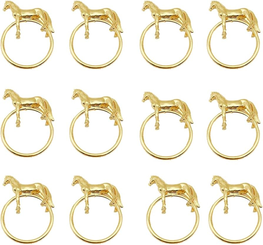 Standing Horse Shape Napkin Ring Metal Napkin Buckle Napkin Hotel/Hotel Supplies Napkin Rings Set... | Amazon (US)