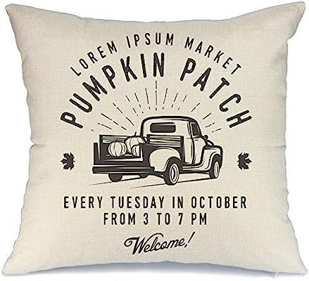 AENEY Fall White Pumpkin Throw Pillow Cover 18 x 18 for Couch Helloween Decorations Farmhouse Hom... | Amazon (US)