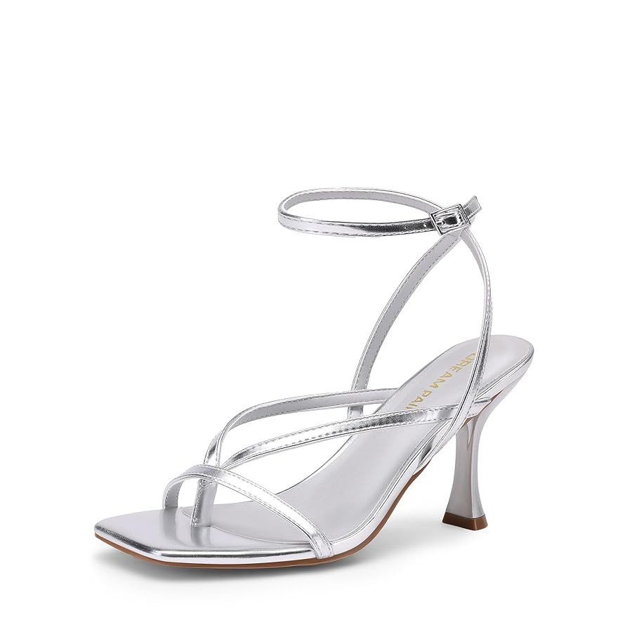 DREAM PAIRS Women's Low Kitten Heels Strappy Design with Lace Up Open Square Toe Thong Ankle Stra... | Amazon (US)