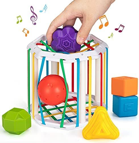 LOTOY Sensory 2 in 1 Shape Sorting & Rattle Toys -Baby Gift Idea | Amazon (US)