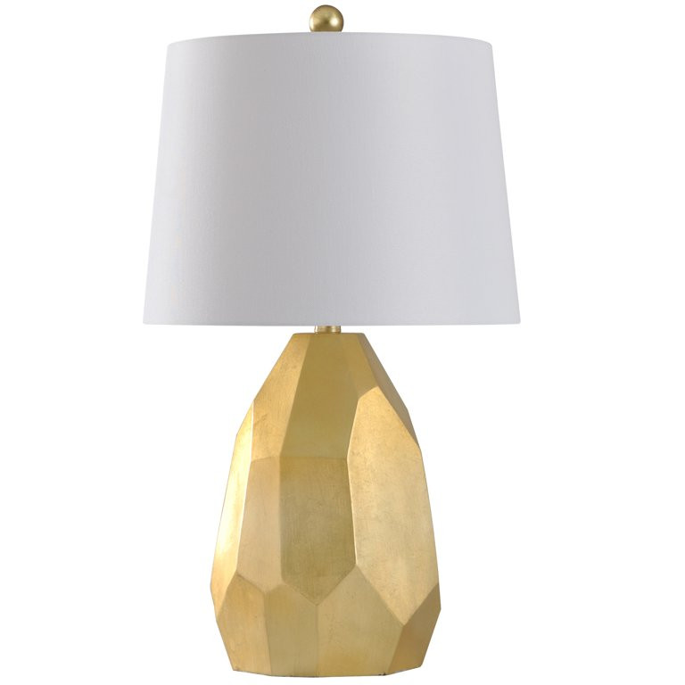 Painted Gold Table Lamp - Gold, Distressed Silver, Faux Cracks - Geneva White | Walmart (US)