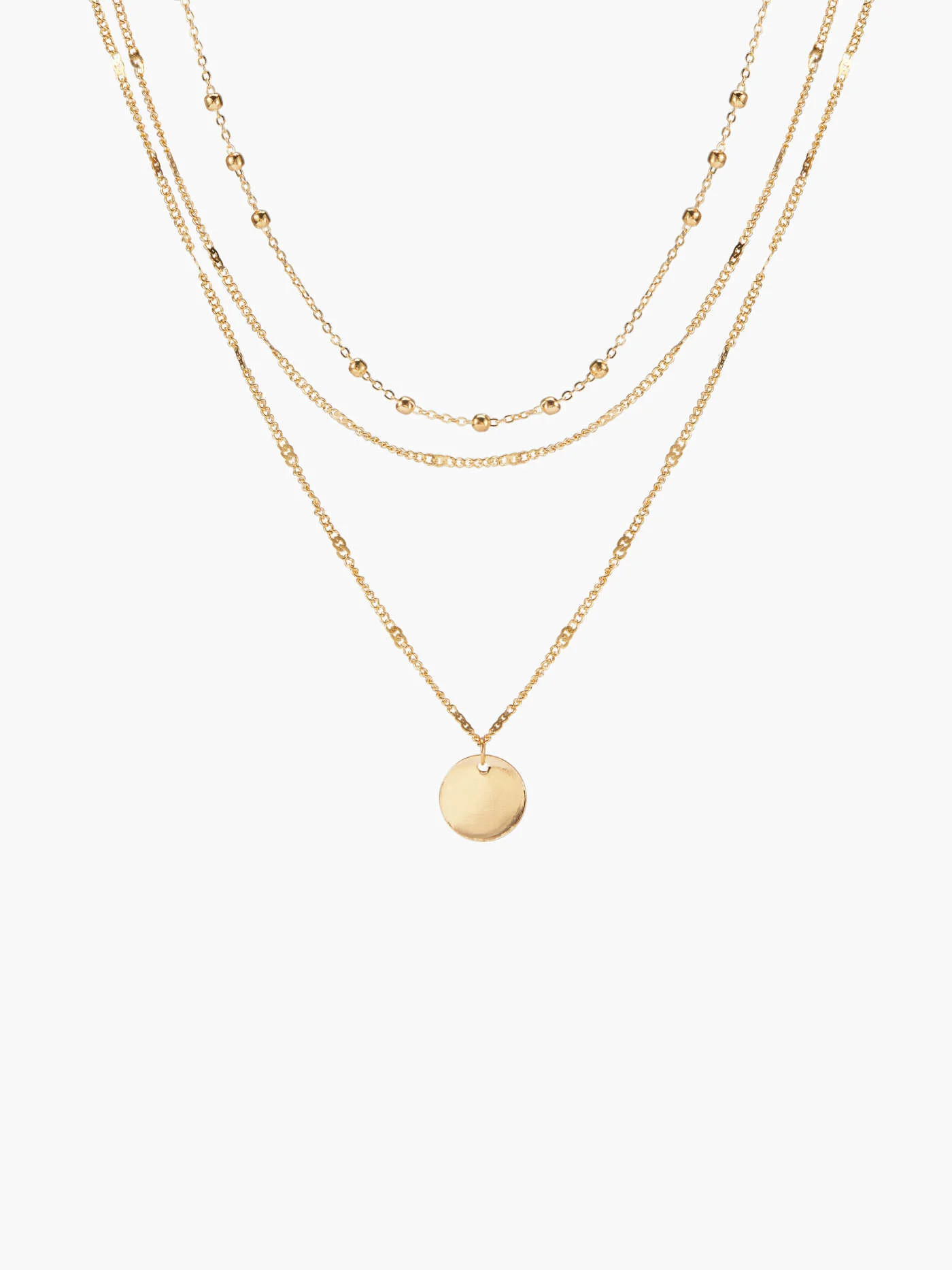 ROUND BEADED PENDANT LAYERED NECKLACE For Party/Clubbing Wedding | Cider