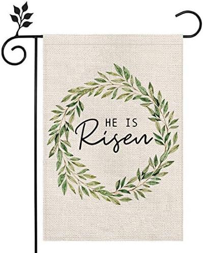 CROWNED BEAUTY Easter Garden Flag 12×18 Inch He is Risen Small Vertical Double Sided Seasonal Outsid | Amazon (US)