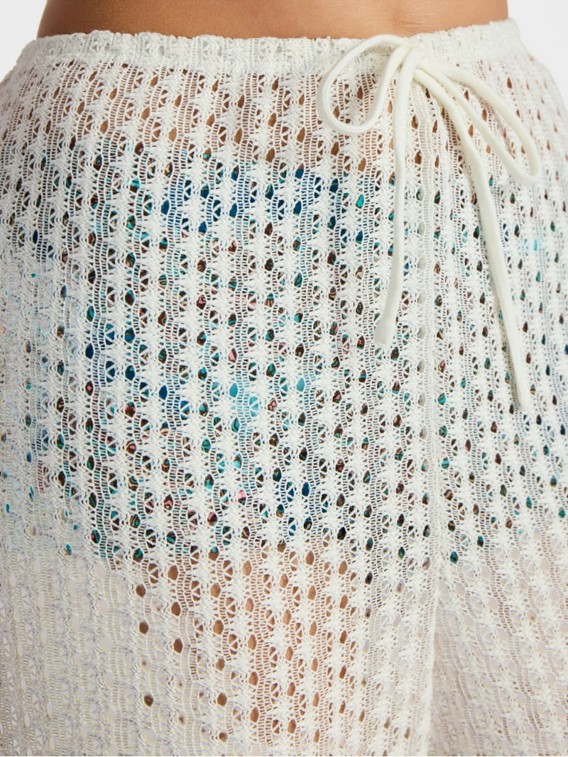 No Boundaries Crochet Wide Leg Pants Swim Coverup, Women's | Walmart (US)
