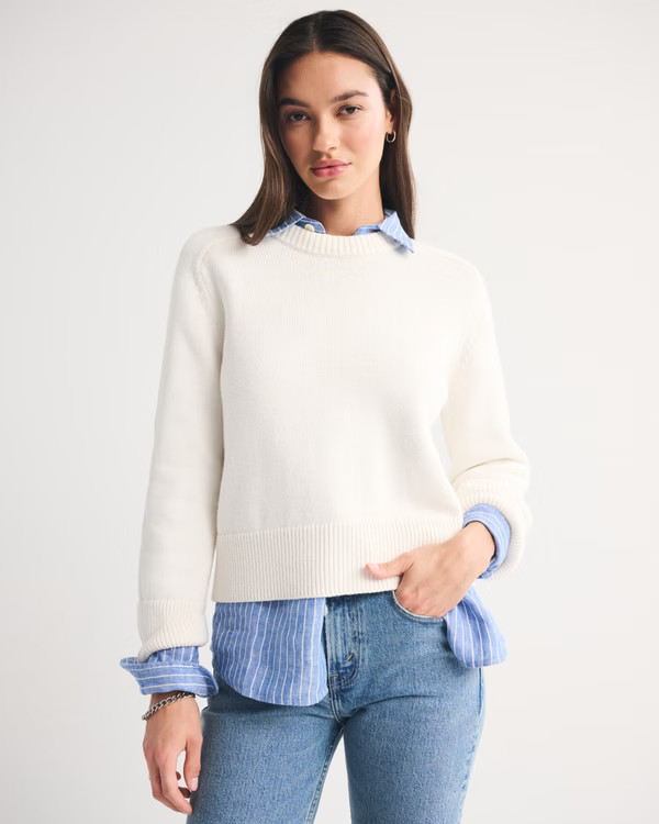 Women's The A&F Madeline Crew Sweater | Women's Tops | Abercrombie.com | Abercrombie & Fitch (US)