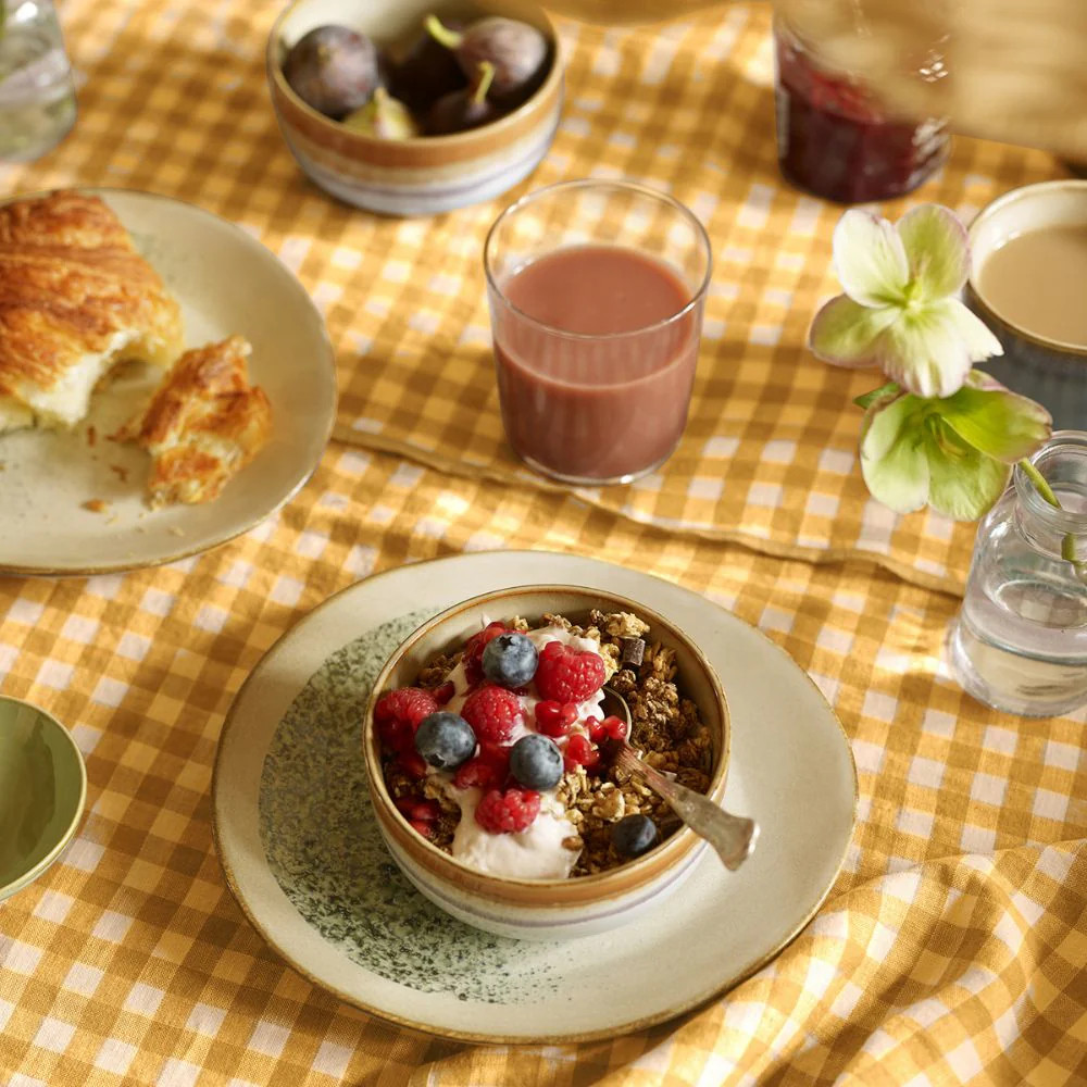 Honey Gingham 100% Linen Tablecloth | Piglet