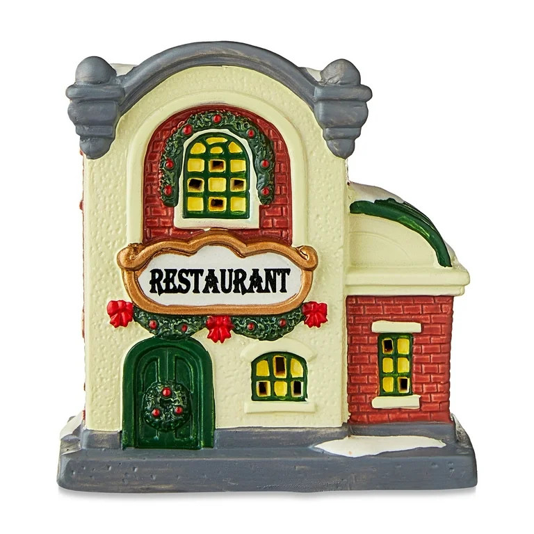 Christmas Village Porcelain Mini House, Multicolor, 3.8 in H, by Holiday Time | Walmart (US)