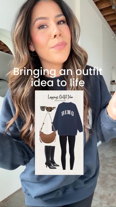 Casual legging outfit idea! Wearing size large in sweatshirt for a loose fit, size 8 in leggings, boots fit tts.

#LTKshoecrush #LTKVideo #LTKstyletip