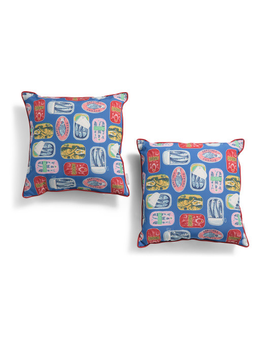 2pk 18x18 Indoor Outdoor Sintra Sardines Pillows | TJ Maxx