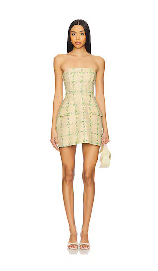 Amanda Uprichard Strapless Bethany Skort Romper in Yellow. - size M (also in L, S, XL) | Revolve Clothing (Global)