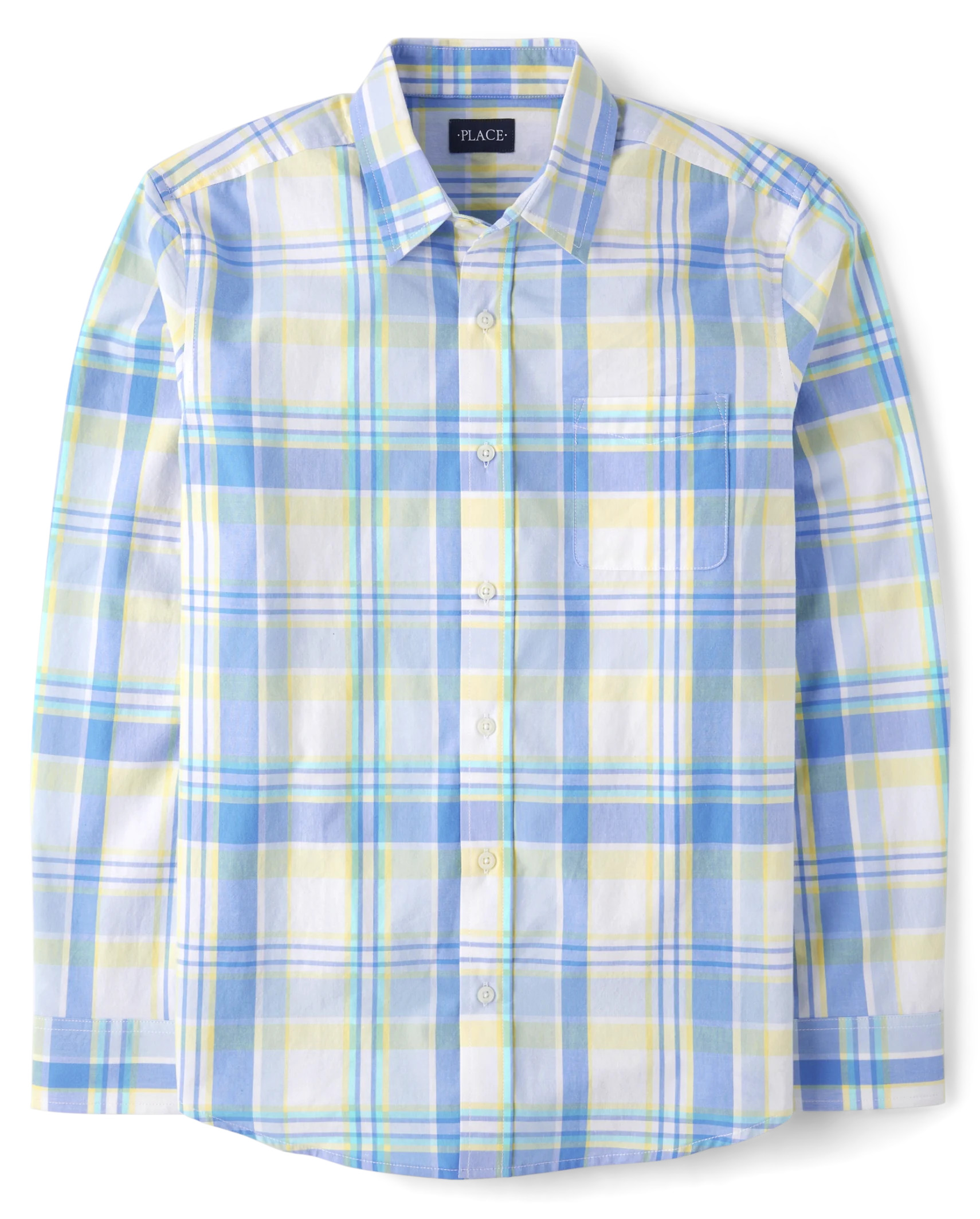 Mens Dad And Me Plaid Poplin Button Up Shirt - whirlwind | The Children's Place