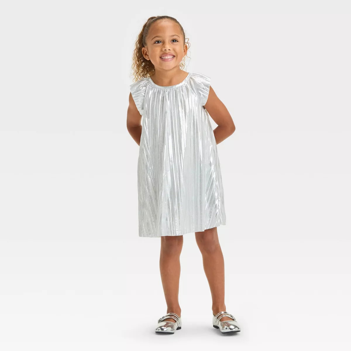 OshKosh B'gosh Toddler Girls' Shimmer Dress - Silver 12M | Target