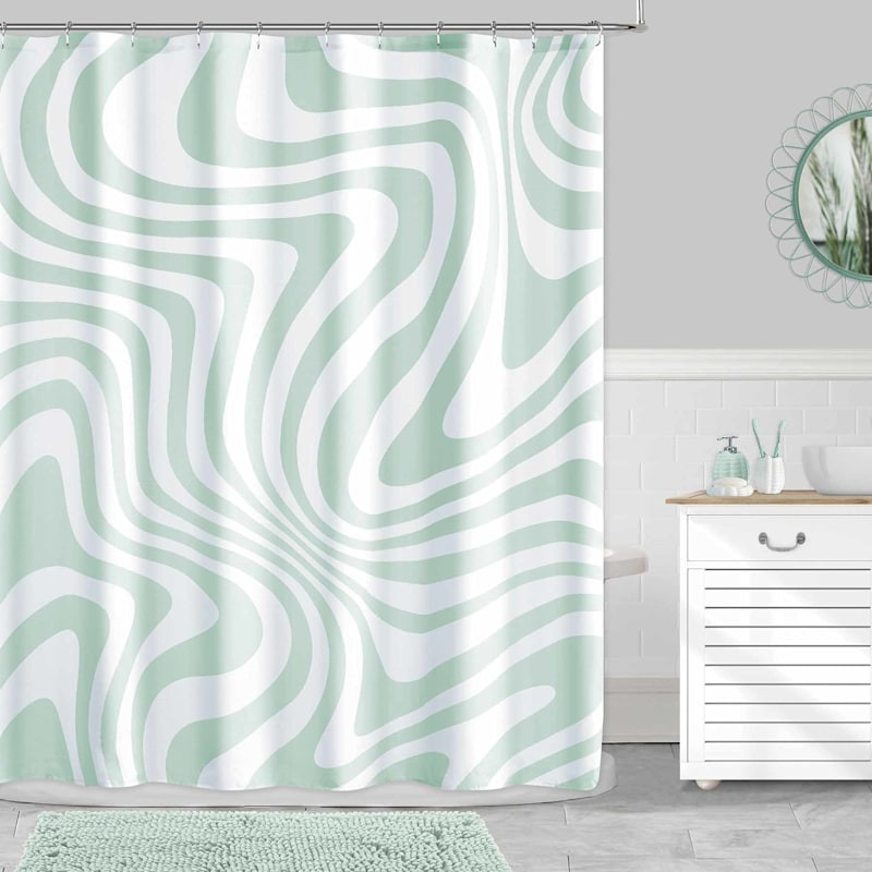 13-Piece Aqua Fresh Waves Shower Curtain Set, 70x72 | At Home