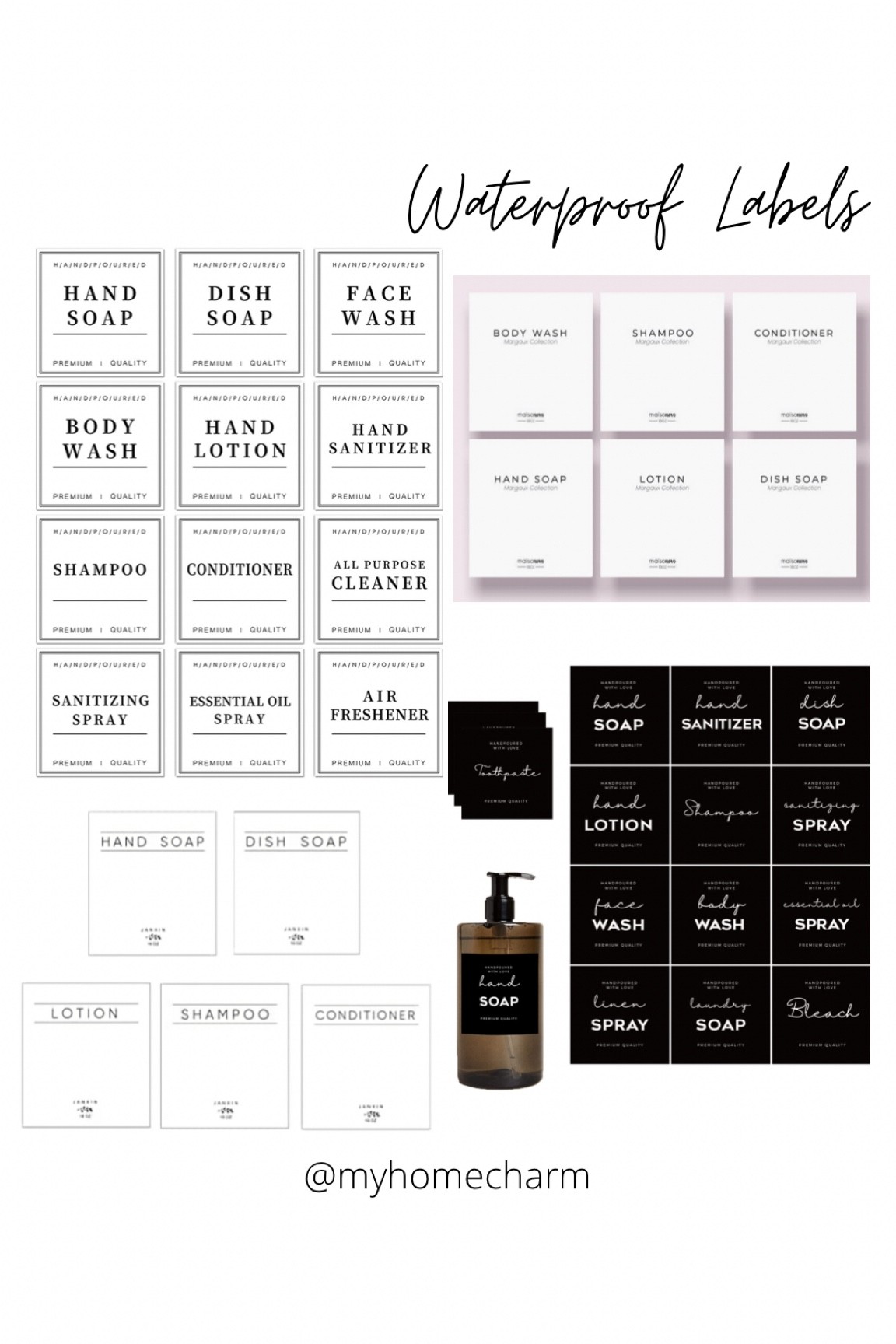 Waterproof labels for bottles!

Waterproof labels, hand soap label, labels, shampoo label, dish soap label.

#LTKhome #LTKunder50