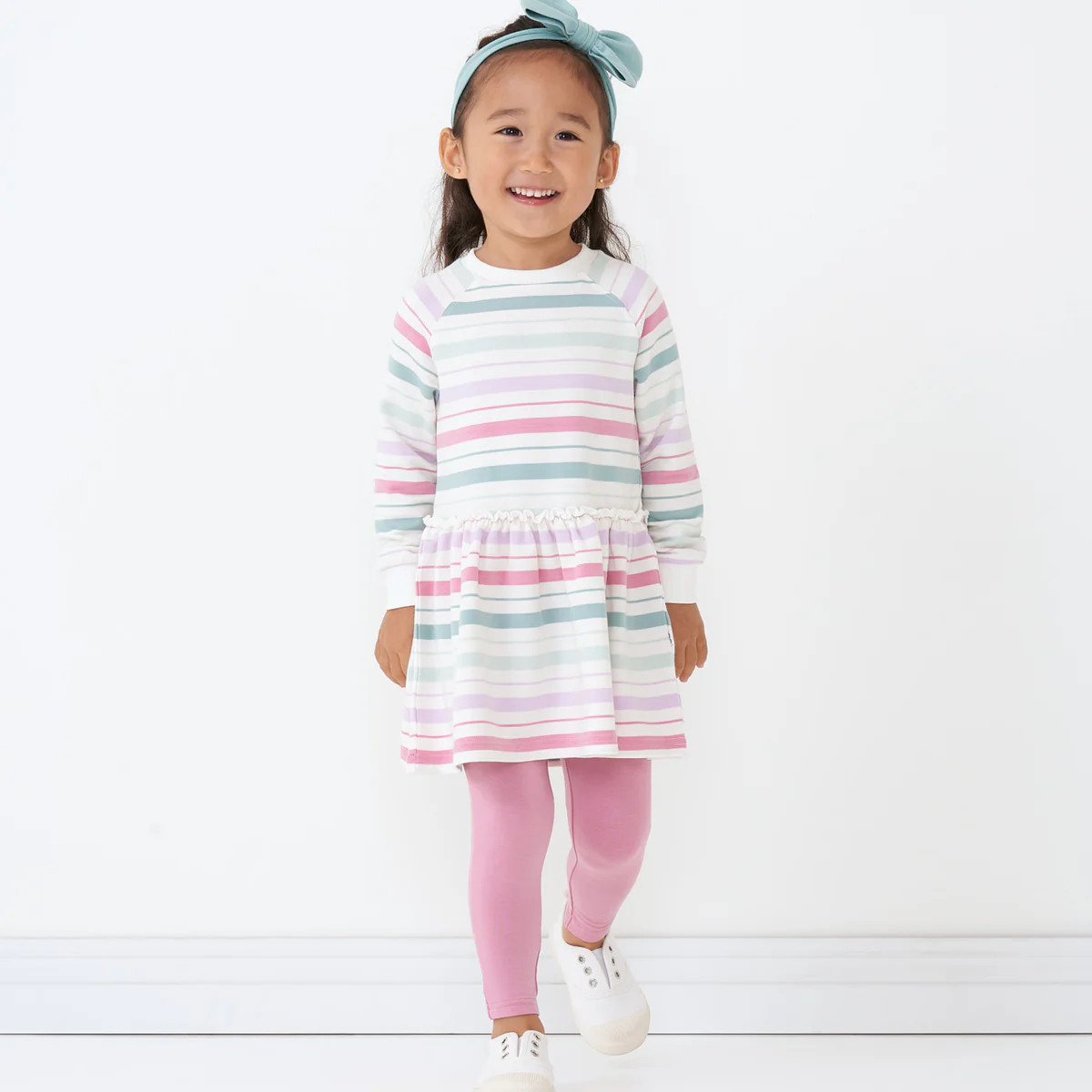 Winter Stripes Drop Waist Dress | Little Sleepies