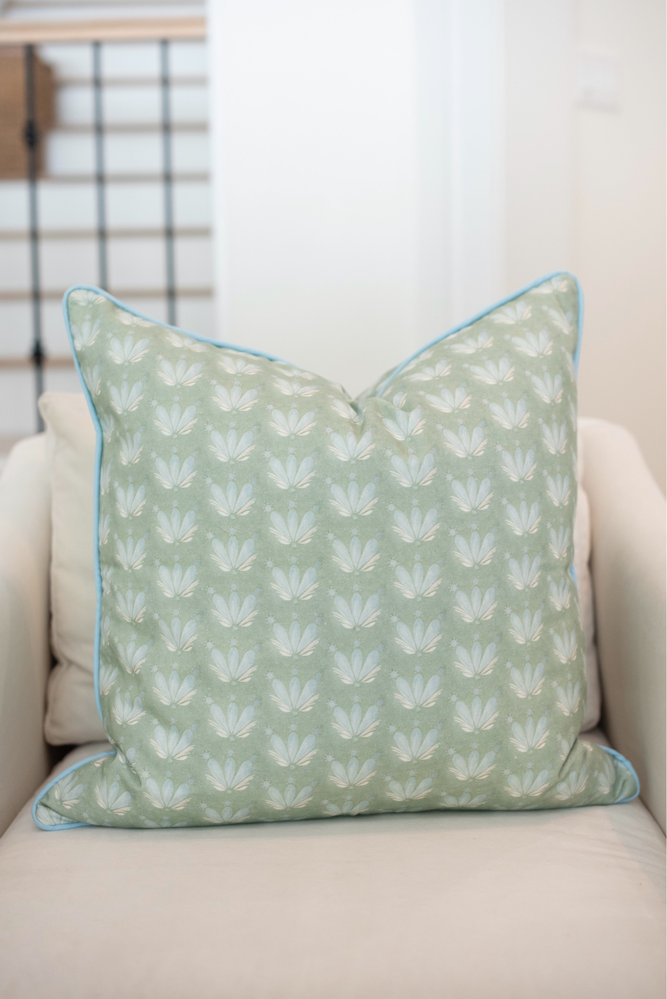 Blue and green home decor with this floral drop print pillow 

#LTKhome #LTKSeasonal #LTKfamily