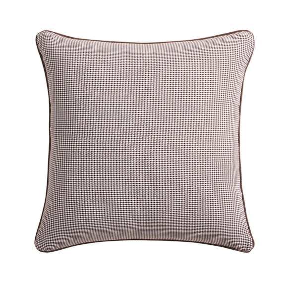 My Texas House 20" x 20" Brown Woven Micro Houndstooth Decorative Pillow Cover | Walmart (US)