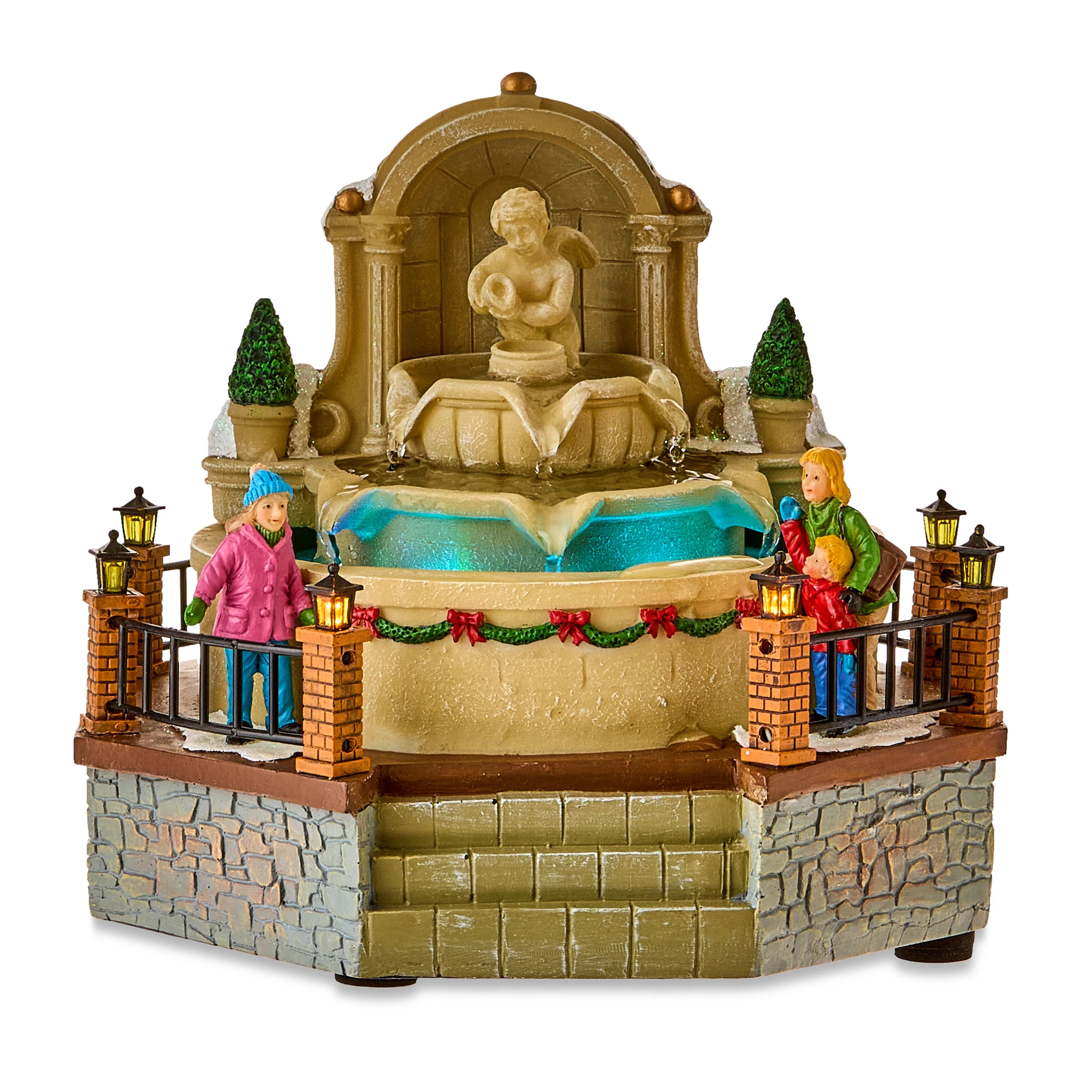 Light-Up Christmas Village Holiday Fountain, Multicolor, 6.5", by Holiday Time | Walmart (US)