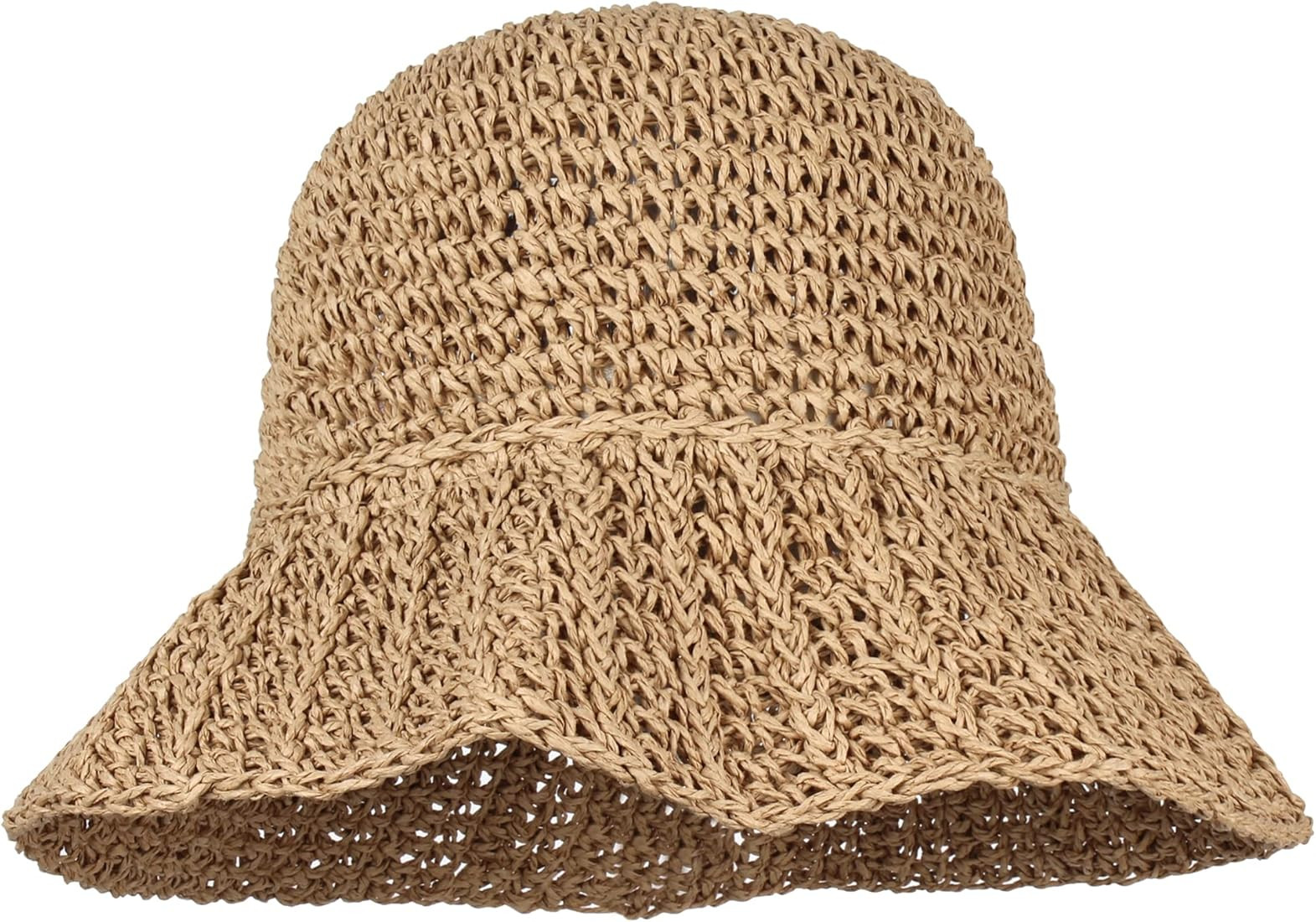 Minache Foldable Wide Brim Colorful Crochet Straw Hat,Outdoor Sun Visor Hat UPF 50+ Summer for Women | Amazon (US)