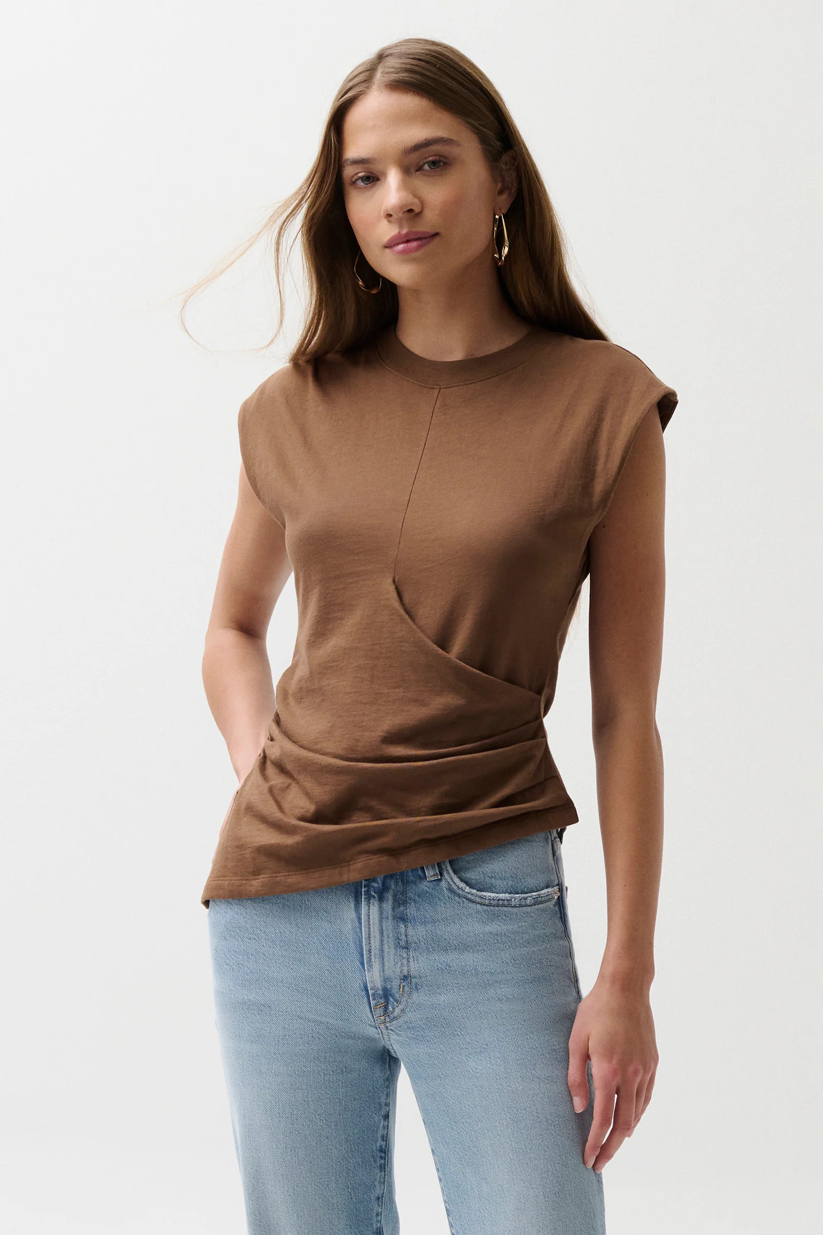 Nya Draped Tee - Java | Pistola Denim