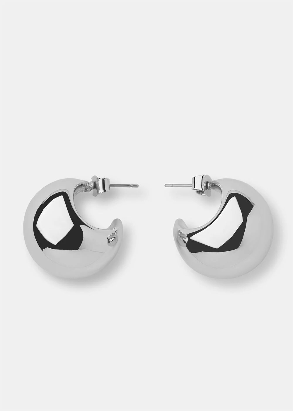 Silver Chunky Curved Stud Earring | WHISTLES | Whistles UK | | Whistles