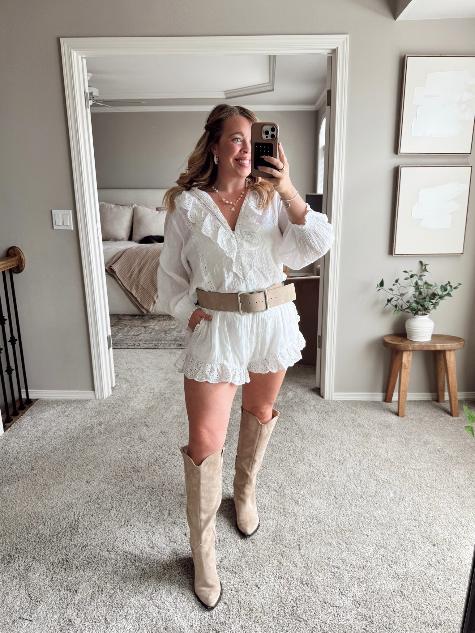 Midsize Summer Outfit 🤍 Use code “Shelby” to get 15% off from Meghan Bo Designs! 

Wearing a size a Large in the top, XL in the bottoms and M/L belt 🫶🏻😘

Size 12 | Large | 5’4” 

#LTKStyleTip #LTKFindsUnder100 #LTKMidsize