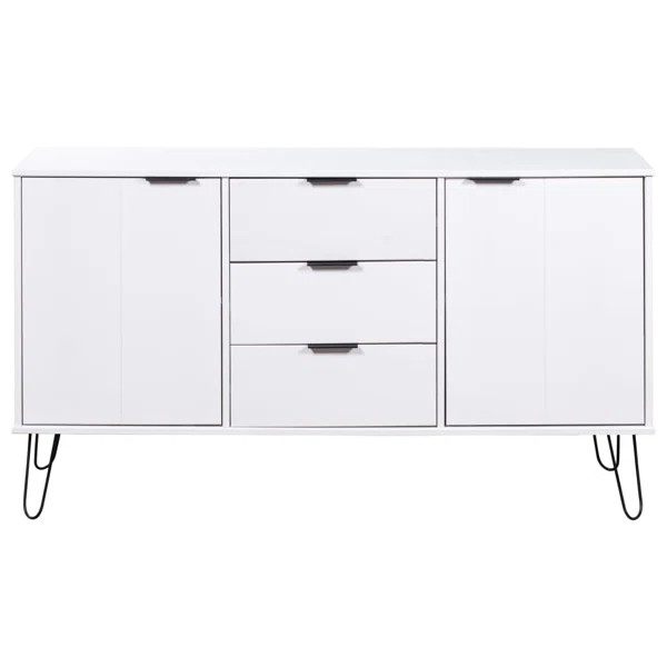 George Oliver Sideboard "New York Range" Gray Solid Pine Wood | Wayfair Professional