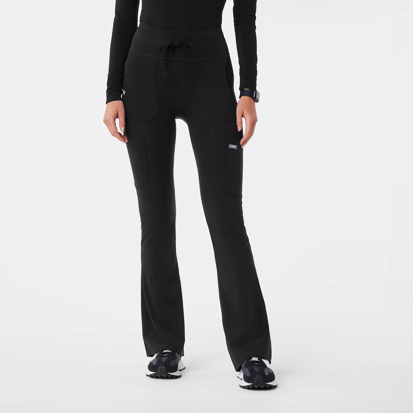 Women's High Waisted Seville Flare ScrubLegging™ - Black · FIGS | FIGS