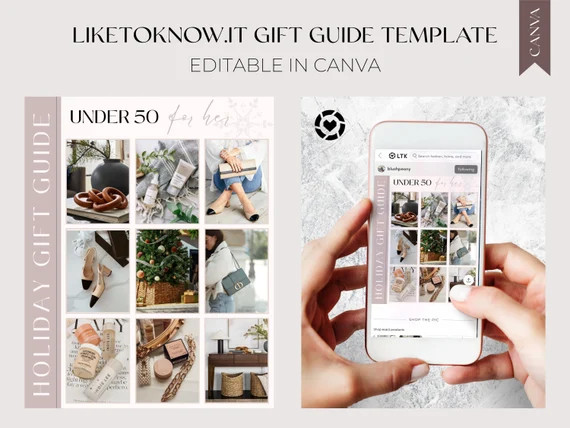 Liketoknowit Holiday GIFT GUIDE Canva Template Customizable | Etsy | Etsy (US)