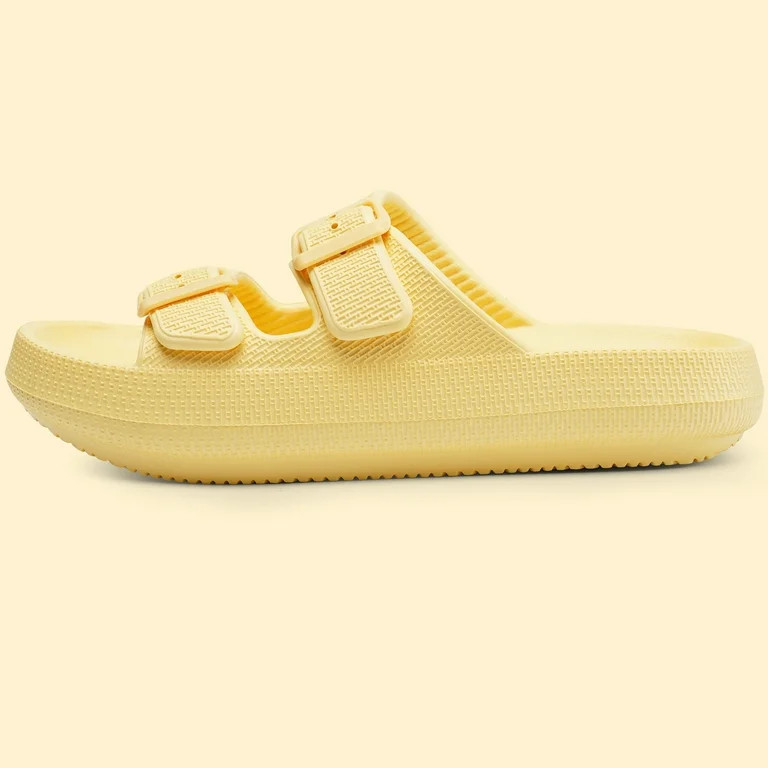 HARVEST LAND Women Slides Sandals Adjustable Double Buckles Cloud Sandals for Women Summer Beach | Walmart (US)