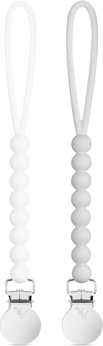 Ryan & Rose Cutie Clip 2 Pack - Pacifier Clip Holder Silicone (Judy-White/Judy-Grey) | Amazon (US)