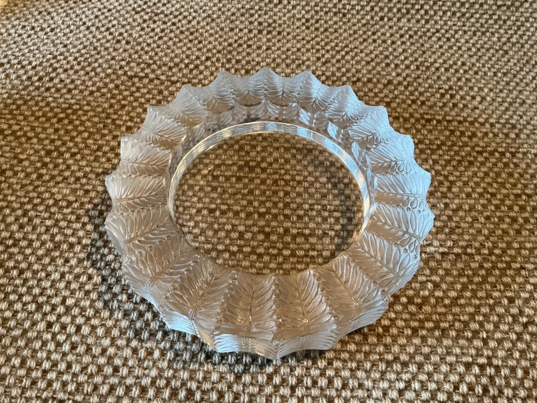 LALIQUE' France ART DECO 'jamique” 5 1/2" Ashtray Clear and Frosted Leaf Motif Late 1970s or Ve... | Etsy (US)