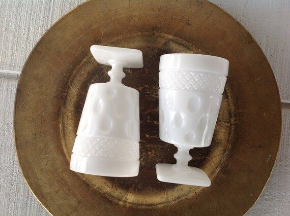 2 Vintage McKee Opal Goblets, White Milk Glass Square Bottom Goblets Glasses, Wedding Glassware, ... | Etsy (US)