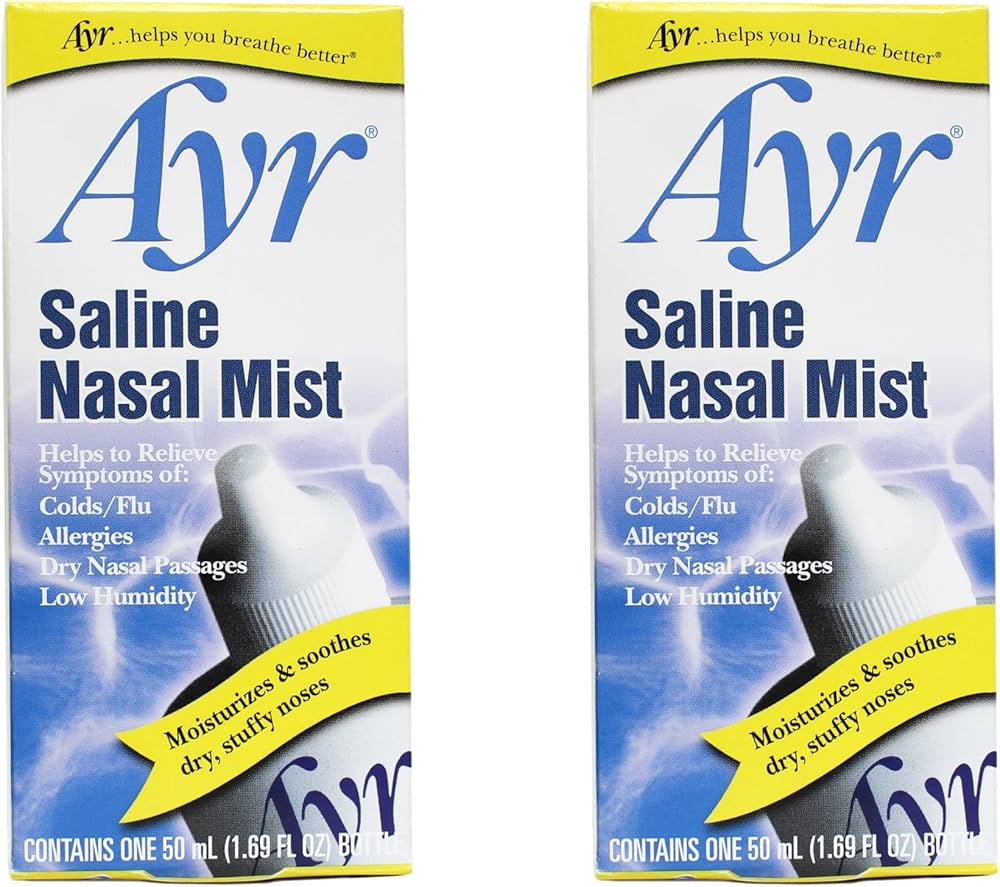 Ayr Saline Nasal Mist Spray 50 mL – Non Medicated Nasal Moisturizer for Dry Nasal Passages Cold... | Amazon (US)