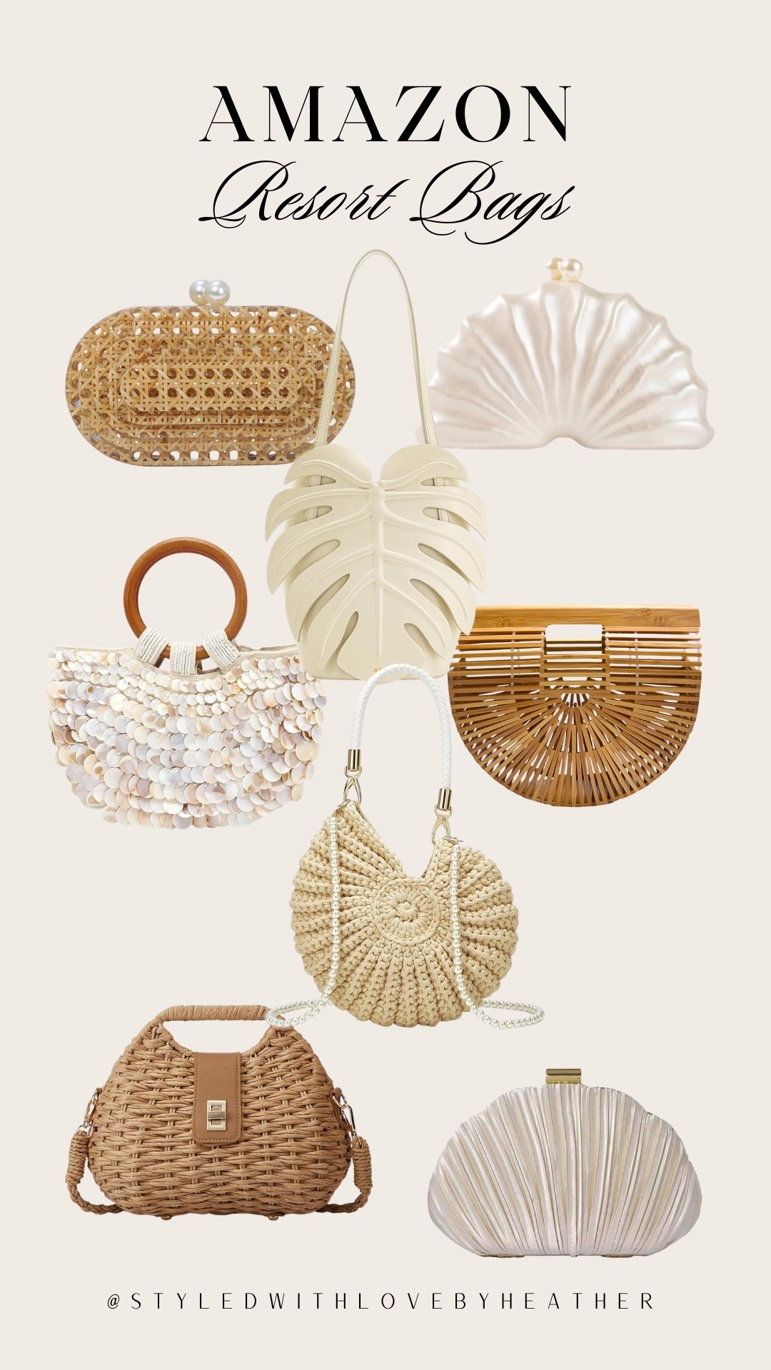Amazon Resort Bags Under $50 🤍✨ The cutest spring break & vacation bags most of them under $50 ☀️ From woven textures to shell clutches and statement pieces, these are perfect for elevating your beach, resort, and summer outfits without the splurge. Think beach clubs, poolside days, vacation dinners, and tropical getaways—these bags instantly complete your look while staying budget-friendly. Shop all my Amazon resort bags, spring break accessories, and vacation must-haves under $50 on my LTK 🤍✨



#LTKootd #LTKSwim #LTKTravel